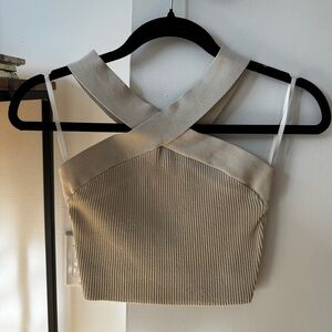 Aritzia - Babton Sculpt Knit Criss Cross Cropped Tank